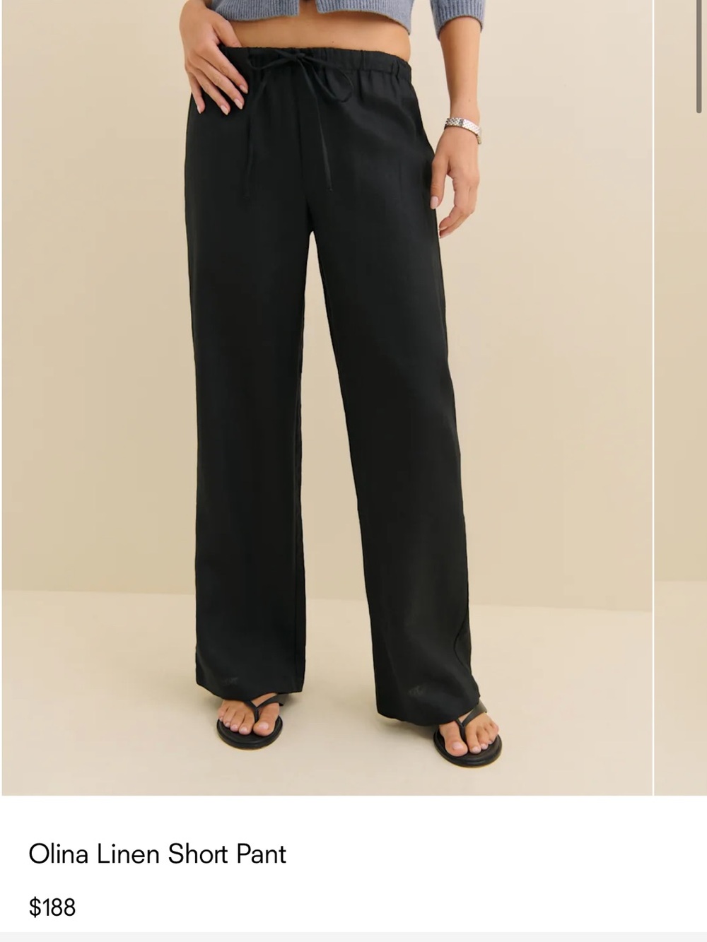 Reformation Olina Black Linen Pants